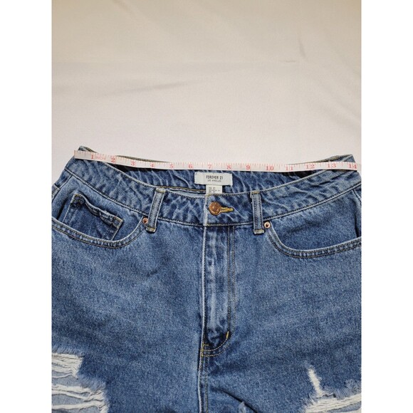 Forever 21 Jean Shorts Womens Fits 28" Distressed High Rise Cut Off Festival - Picture 4 of 7
